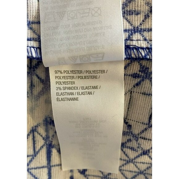 Isaac Mizrahi Live Open Front Cardigan Jacket Large Blue Floral Quilted 3/4 Slv - Picture 6 of 8